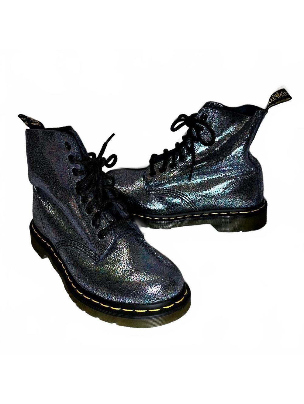 Dr. Martens 1460 Pascal Iridescent Crackle Boots Size 7